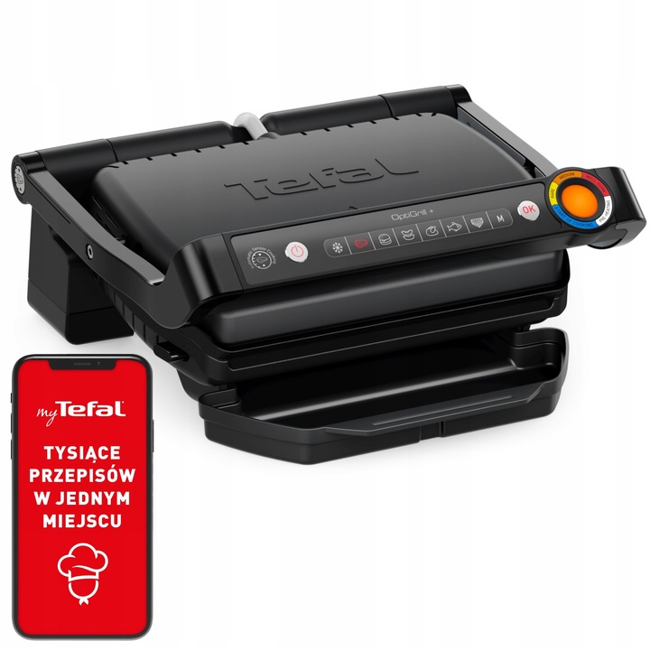 Grill elektryczny opiekacz Optigrill+ GC717810 2000 W składany czarny