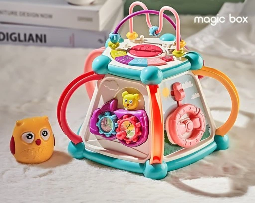 INTERAKTYWNA KOSTKA EDUKACYJNA DŹWIĘK ŚWIATŁO 7w1