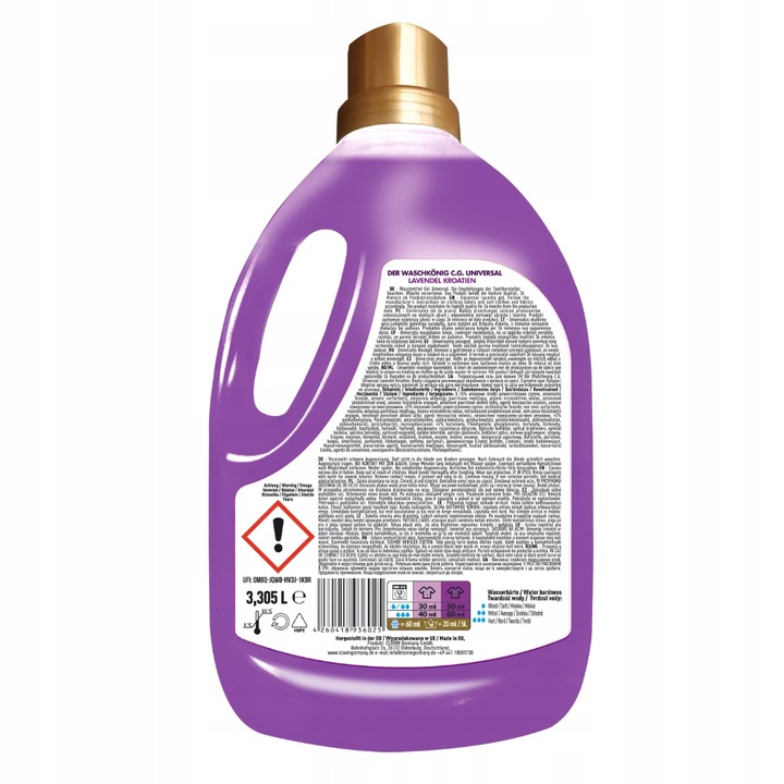 Waschkonig Uniwersalny Żel do Prania Kolor Lawendowa Chorwacja 3,305l 110pr
