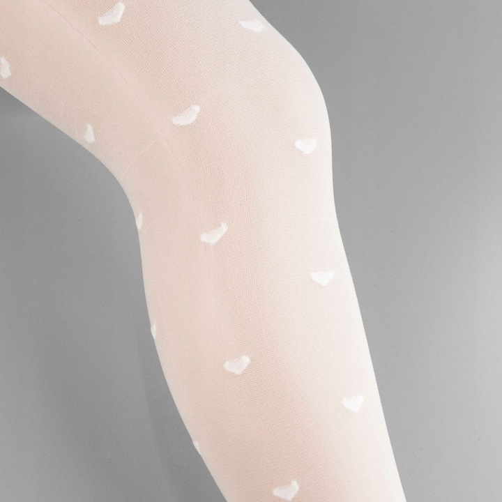 Rajstopy RAJSTOPKI CIENKIE DZIEWCZĘCE lycra 20 den BIAŁE serduszka