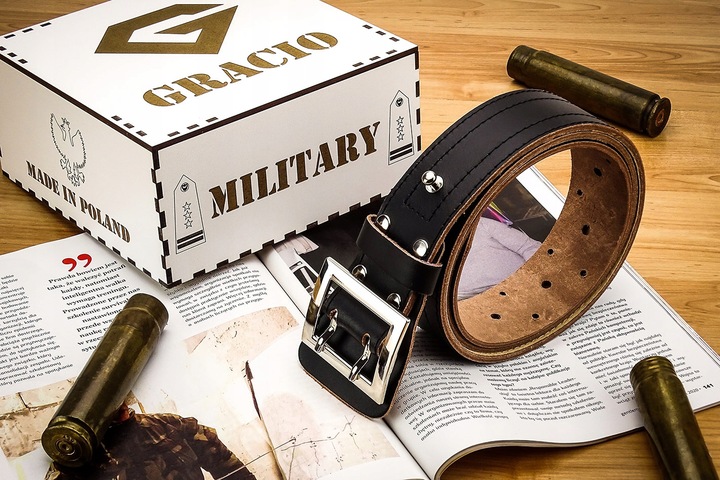 Pasek Męski Szeroki Pas wojskowy Gracio + GRATIS