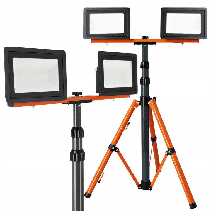 Halogen LED statyw budowlany naświetlacz 2X 50W + przewód zestaw stojak