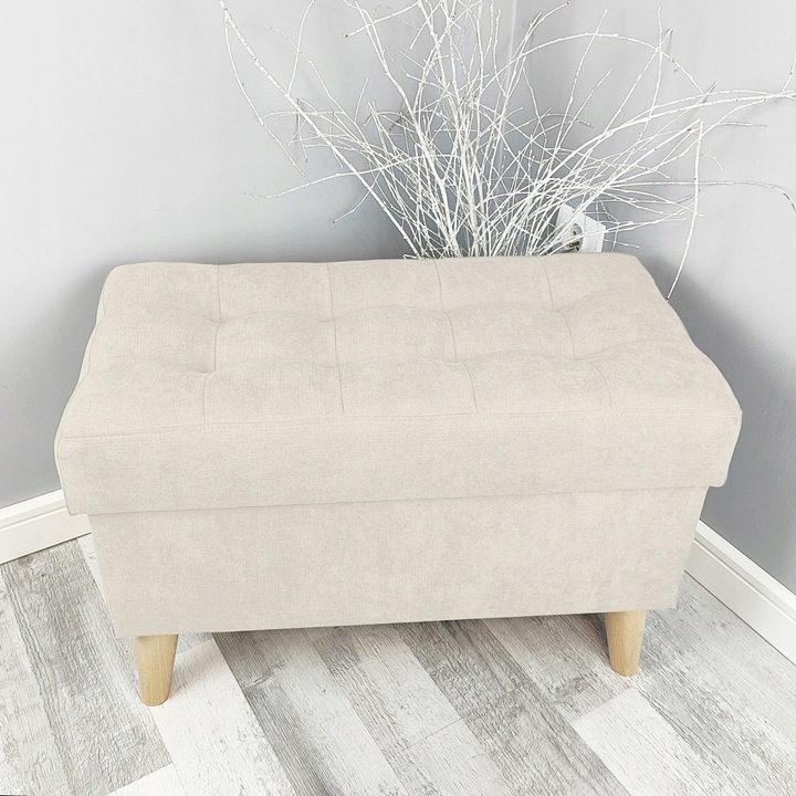 PUFA OTWIERANA 60 cm SCHOWEK ŁAWKA SKRZYNIA POJEMNIK KUFER JASNO