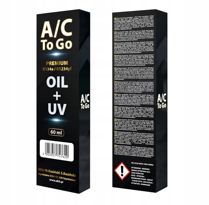 Olej do klimatyzacji samochodowej na czynnik R134a oraz R1234yf 60ml