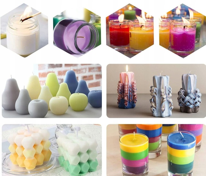 Zestaw barwników do świec wosku żelu 12 kolorów