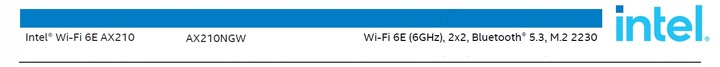 Karta sieciowa do laptopa Intel WiFi 6 6E AX210 Bluetooth 5.3 5374Mbps M.2