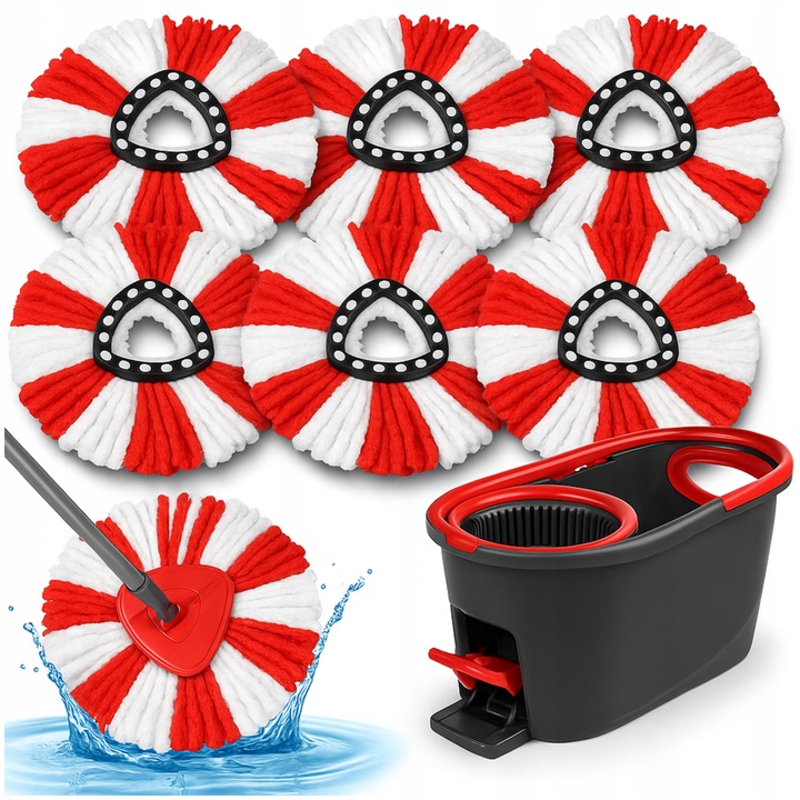 x6 WKŁAD DO MOPA OBROTOWEGO VILEDA TURBO ZAMIENNIK ZAPAS KOŃCÓWKA CHŁONNE