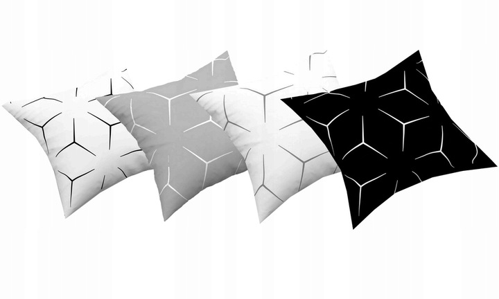 Zestaw 4 poszewek na poduszki, jaśki, 40x40 cm, 100% bawełna, mix