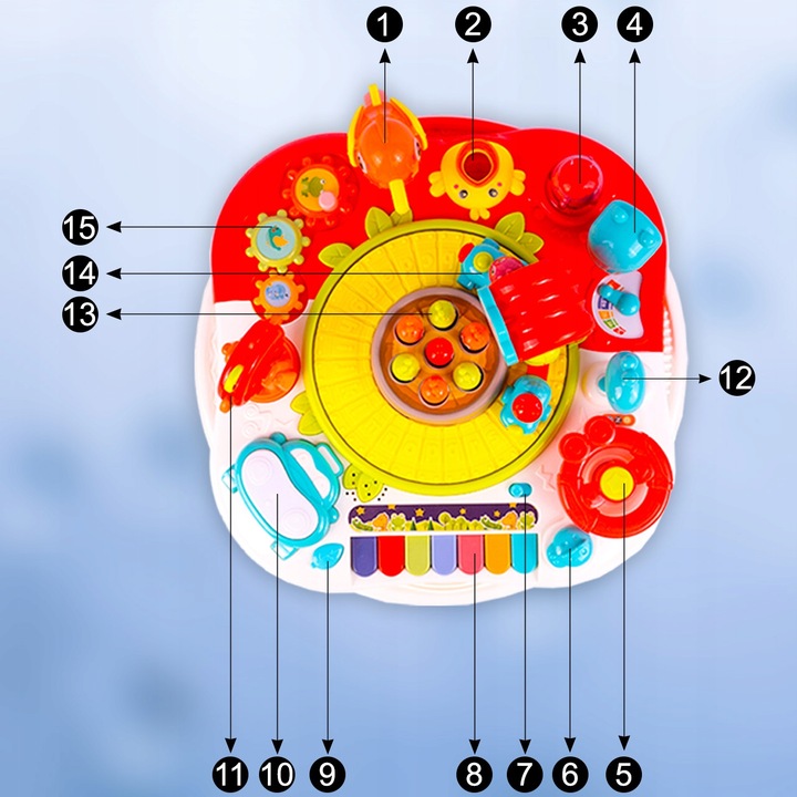 STOLIK EDUKACYJNY INTERAKTYWNY PIANINKO CIUCHCIA PIANINKO BĘBENEK PTASZEK