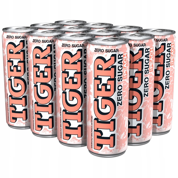 Napój energetyczny Tiger Zero Sugar Peach 12x250ml