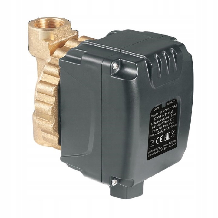 POMPA OBIEGOWA CYRKULACYJNA DO WODY C.W.U. OMNIGENA 15-14 Z KABLEM GW 1/2"