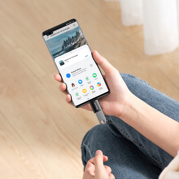 Baseus mini przejściówka, adapter USB-C na USB-A