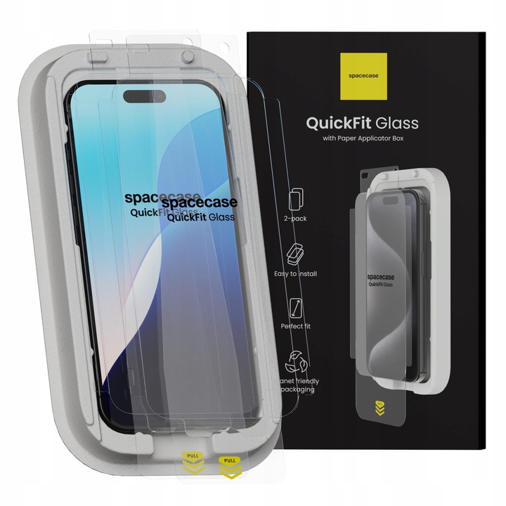 SZKŁO HARTOWANE DO IPHONE 16 PRO MAX Z APLIKATOREM QUICKFIT - 2 SZTUKI