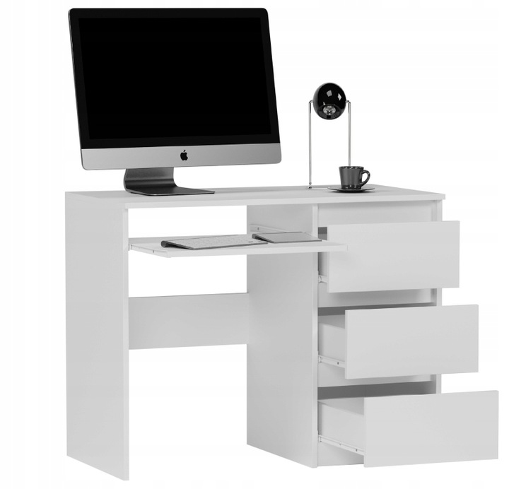 BIURKO KOMPUTEROWE 96CM STOLIK STÓŁ BIAŁE Prawe N3