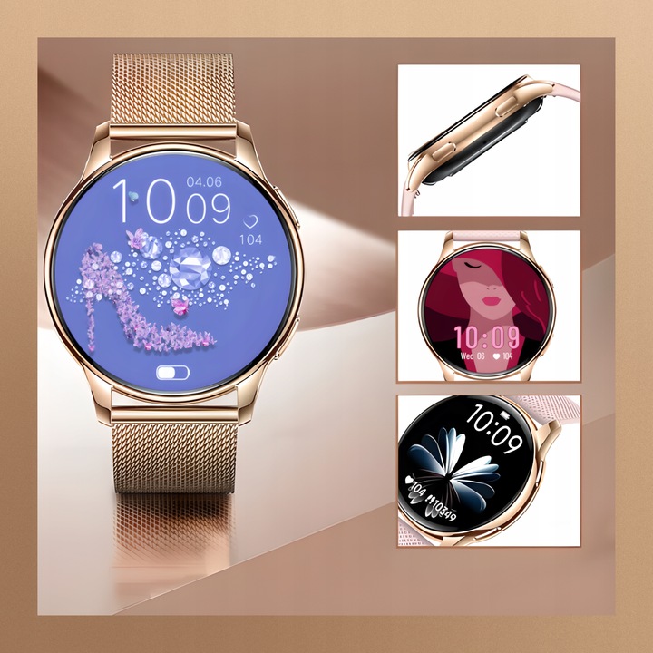 SMARTWATCH ZEGAREK DAMSKI MENU POLSKIE FUNKCJA DZWONIENIA SMART WATCH PULS