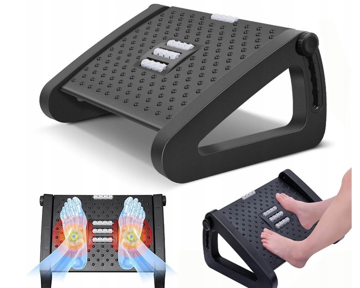 PODNÓŻEK BIUROWY PODSTAWA PLATFORMA POD STOPY REGULOWANY 6X ANTYPOŚLIZGOWY