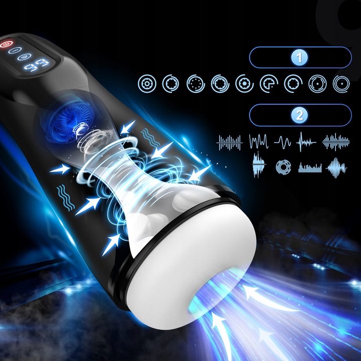 Automatyczne masturbator meski z funkcją ssania, wibracji, ogrzewania