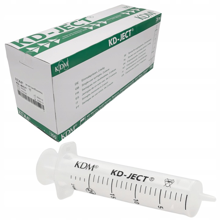 STRZYKAWKA STRZYKAWKI 20ML STERYLNE LUER DWUCZĘŚCIOWE KD-JECT KDM 100SZT
