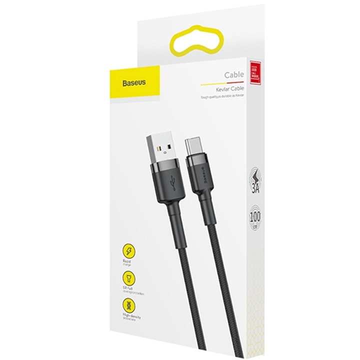 BASEUS Szybki Kabel USB-A - USB-C 1m do Telefonu Quick Charge 3A typ C