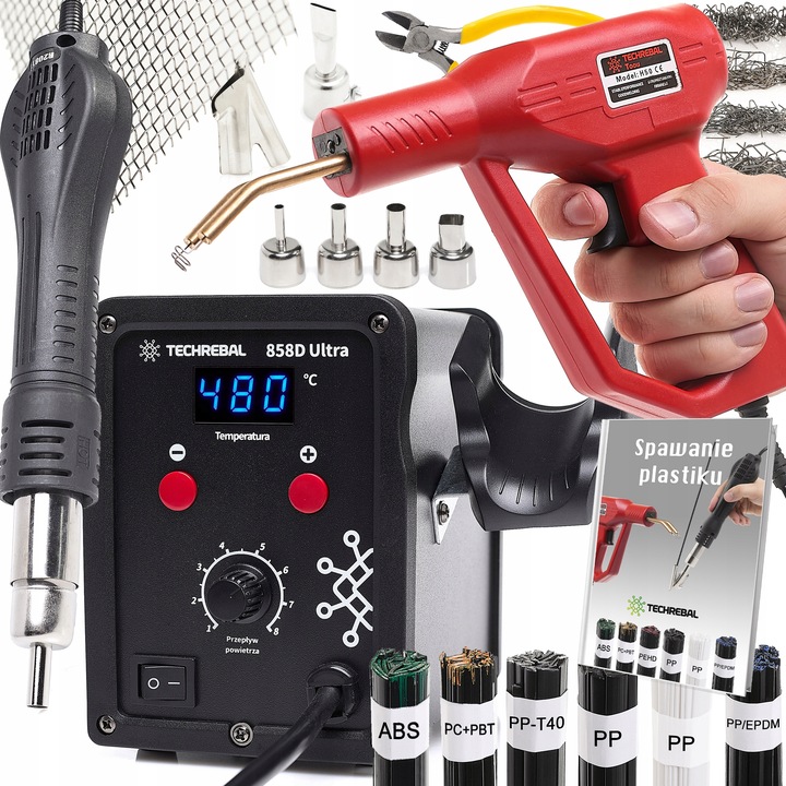 SPAWARKA do PLASTIKU Techrebal 858D ULTRA 750W ZSZYWACZ zgrzewarka