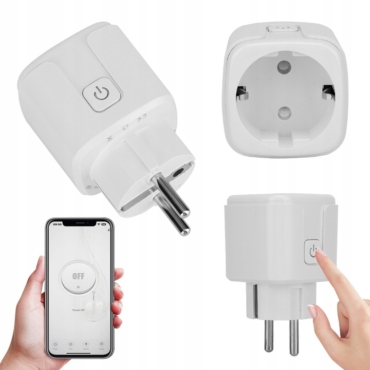 Gniazdo Gniazdko WiFi Smart Tuya Watomierz Pomiar Białe Baron 16A 3680W