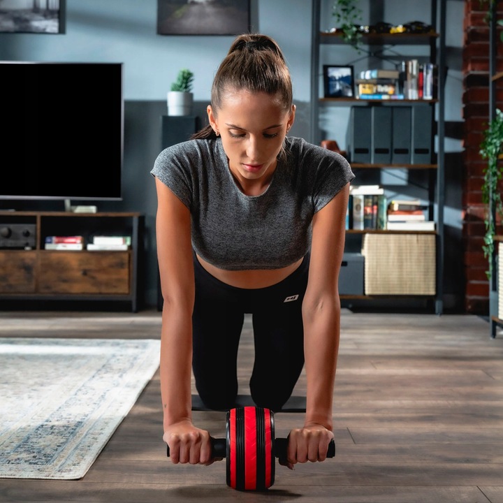 Kółko do ćwiczeń mięśni brzucha ab wheel z matą