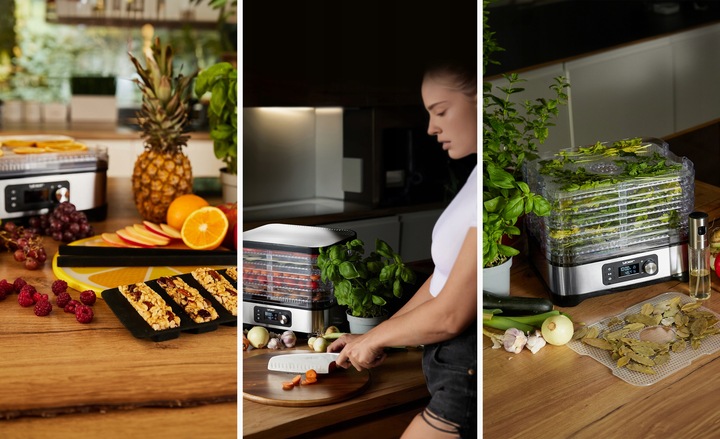 DUŻA Suszarka do Grzybów Owoców Warzyw Yoer INOX +Termoobieg 450W +Timer