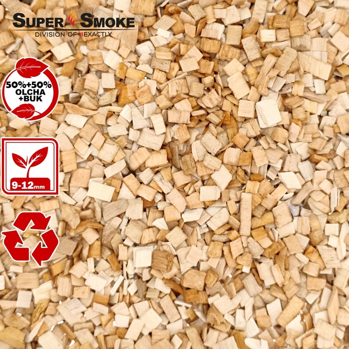 Zrębki Wędzarnicze Super Smoke OLCHA+BUK KL-10 (9-12mm) Large 10