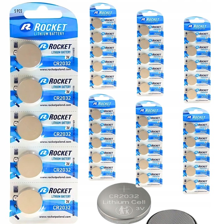 ZESTAW 30 SZT BATERIA GUZIKOWA CR2032 3V LITOWA MOCNA +- DO PILOTA