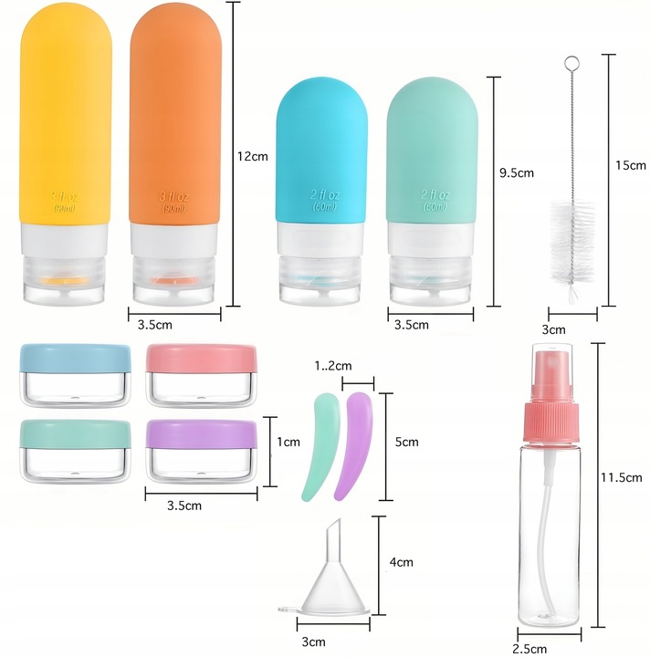 KOSMETYCZKA PODRÓŻNA POJEMNIKI DO SAMOLOTU BUTELKI ZESTAW PODRÓŻNY