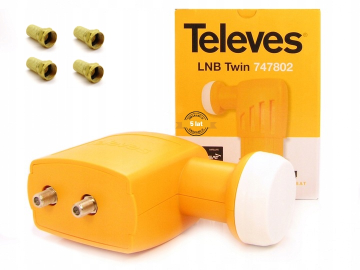 Konwerter Twin LNB HD 4K 8K TELEVES ref. 7478 SAT + WTYKI F