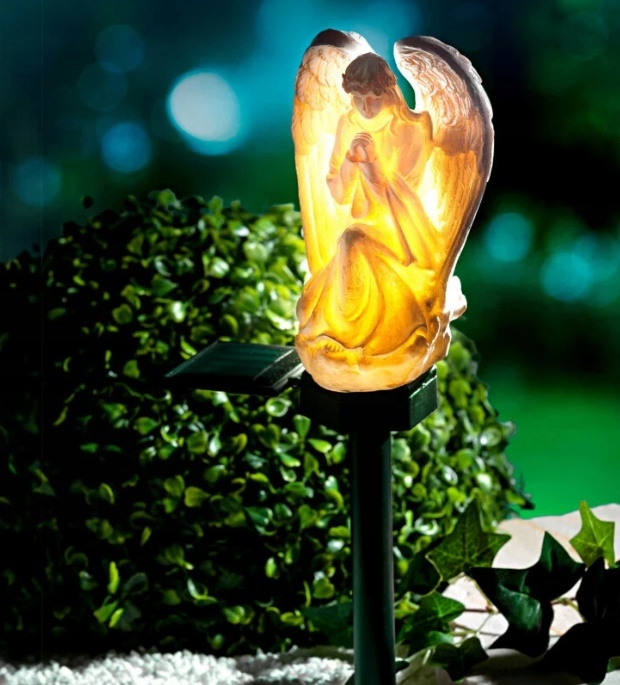 ANIOŁ SOLARNY LAMPKA LED NA WSZYSTKICH ŚWIĘTYCH NA CMENTARZ GRÓB