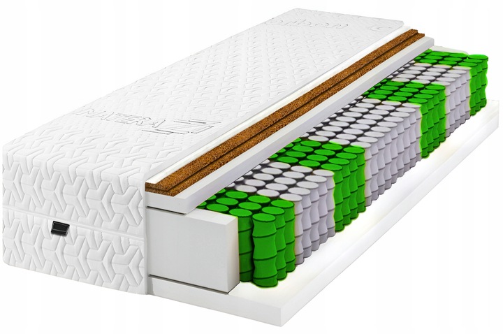 Materac 120x200 KOKOS x2 kieszeniowy H5 twardy pocket CARBON MAX