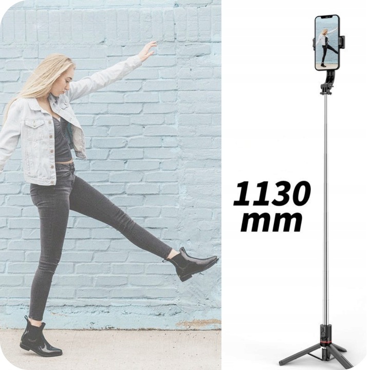 SELFIE STICK STATYW DO TELEFONU TRIPOD Z PILOTEM KIJEK STATYW BLUETOOTH BT