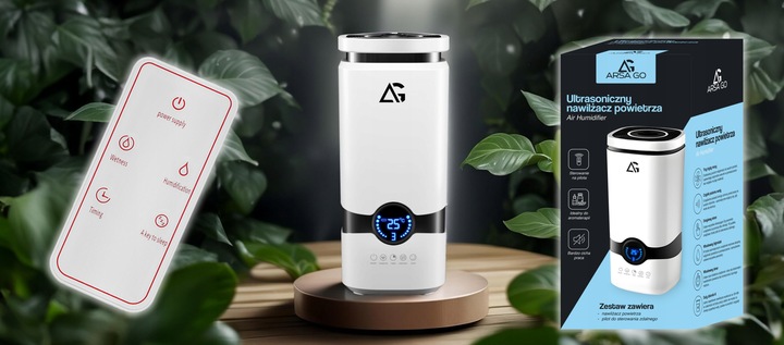 NAWILŻACZ POWIETRZA JONIZATOR AROMATERAPIA DYFUZOR TIMER PILOT I 12x OLEJKI