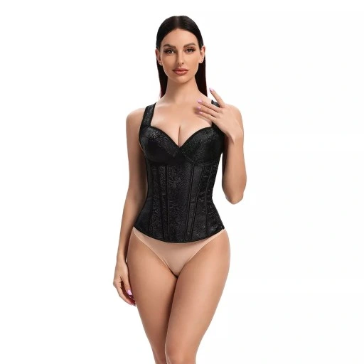 Elegancki gorset wyszczuplający modelujący gotycki zamek stringi 59k