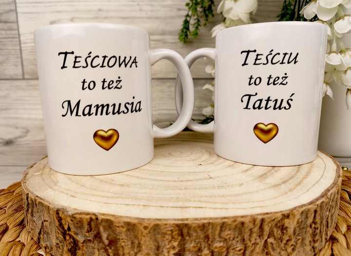 PREZENT NA DZIEŃ MAMY MATKI OJCA TEŚCIOWEJ TEŚCIA ZESTAW KUBEK Z NADRUKIEM
