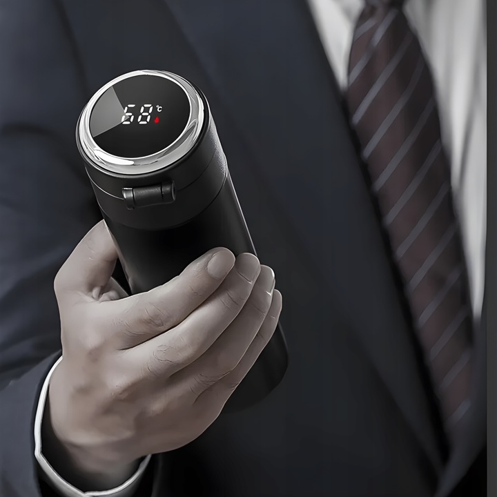 KUBEK TERMICZNY TERMOS Z USTNIKIEM NA KAWĘ HERBATĘ DO SAMOCHODU 420 ML LED