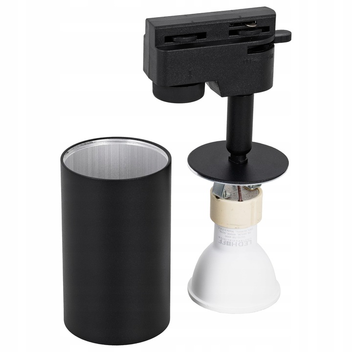 Oświetlenie szynowe 3x Lampa GU10 czarna listwa 1m SZYNOPRZEWÓD reflektor