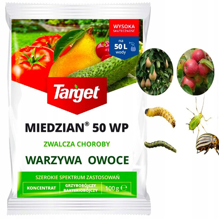 TARGET MIEDZIAN 50WP ZWALCZA CHOROBY WARZYW OWOCÓW PREPARAT