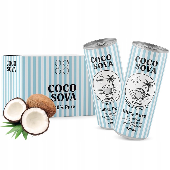 Woda kokosowa Cocosova z dodatkiem Witaminy C 320ml x 12 bez dodatku cukru