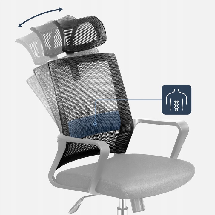 Fotel biurowy ergonomiczny MARK ADLER czarny obrotowy regulowany do