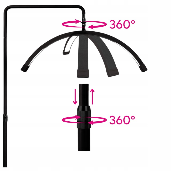 Lampa kosmetyczna led bezcieniowa stojąca podłogowa do rzęs makijażu