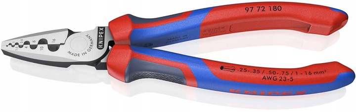 KNIPEX 97 72 180 szczypce do zaciskania tulejek 0,25-16 mm