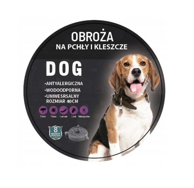 OBROŻA NA PASOŻYTY DLA PSA DO 8KG 40CM 8 MIESIĘCY DZIAŁANIA