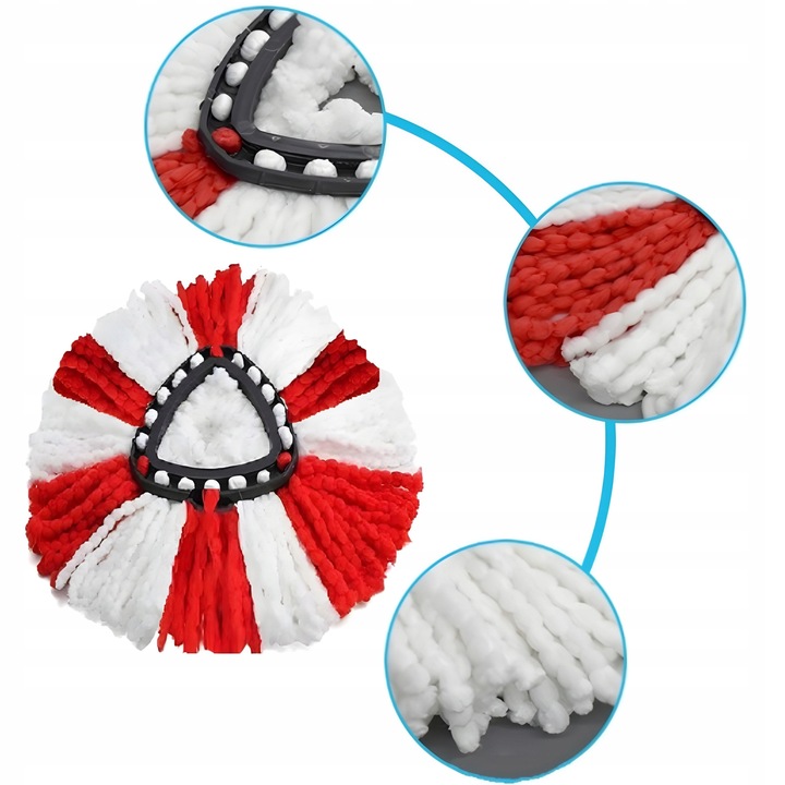 6x WKŁADY DO MOPA OBROTOWEGO ZAPAS DO MOPA VILEDA TURBO OBROTOWY KOŃCÓWKI