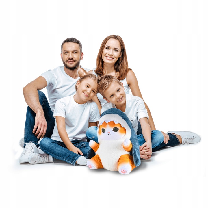 Kot Rekin Kotorekin 55Cm Przytulanka Xl Miś Maskotka Poduszka Duży Pluszowy