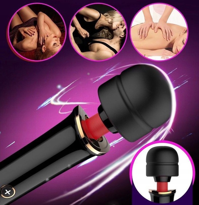 CZARNY MASAŻER ŁECHTACZKI DUŻY WIBRATOR DLA KOBIET - USB