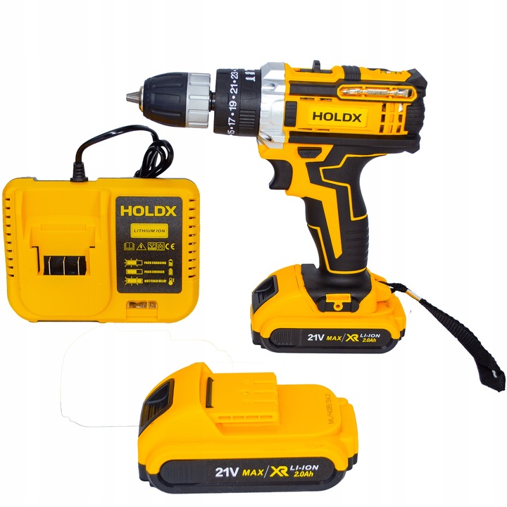 WIERTARKO WKRĘTARKA UDAROWA HOLDX DUŻY ZESTAW NARZĘDZI 2x AKU BITY