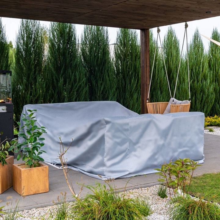 DUŻY POKROWIEC NA MEBLE OGRODOWE KAWOWE 280X180X100 CM ETUI NA ZESTAW